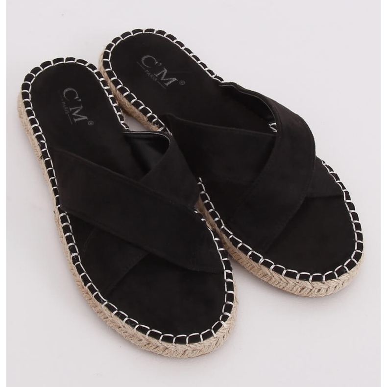 Pantofle černé espadrilky 499-35 Black černá 1