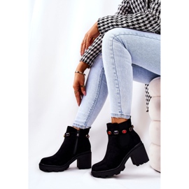 SEA Dámské boty na podpatku s krystaly Black Macbeth černá 1