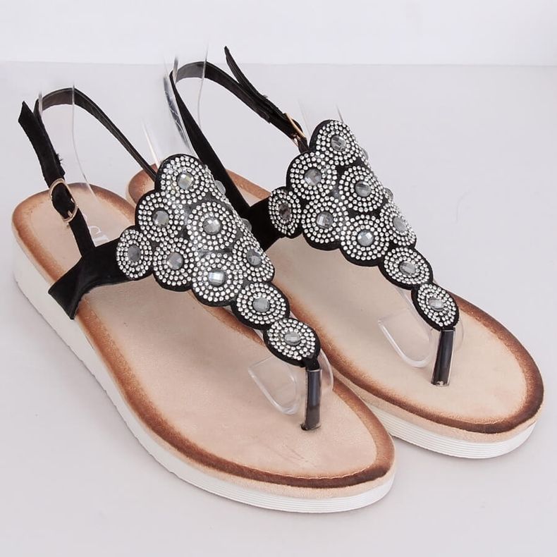 Černé sandály 7887-PL Černá 1 Černé sandály 7887-PL Černá 1