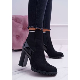 FRERY Dámské kozačky na podpatku Suede Black Fenem černý 1