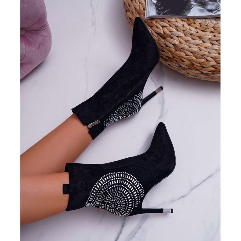 HAN Dámské boty na vysokém podpatku černé módní černá 1