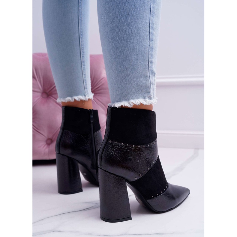SEA Dámské boty na vysokém podpatku s nýty In Spitz RB21P Black Yango černý 2