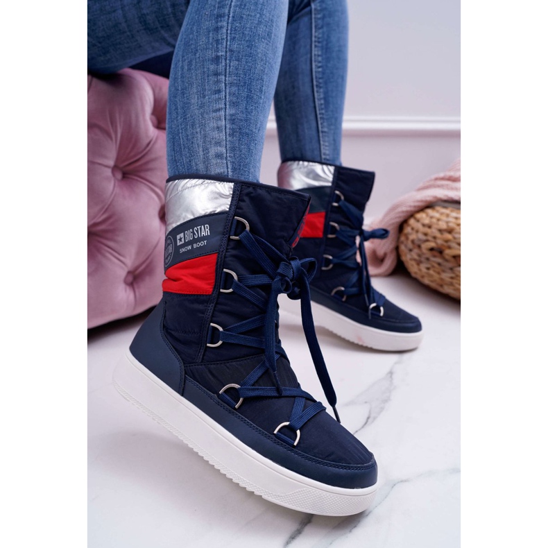 Dámské sněhule s kožešinou Big Star Navy Blue EE274657 námořnická modř 1