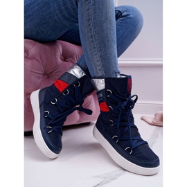 Dámské sněhule s kožešinou Big Star Navy Blue EE274657 námořnická modř 2
