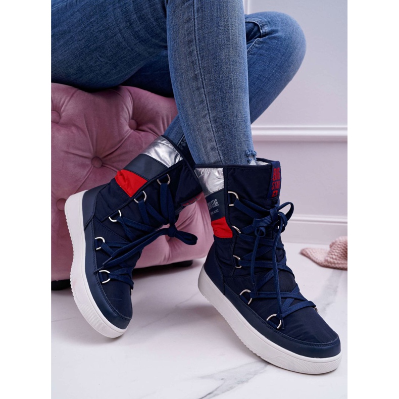 Dámské sněhule s kožešinou Big Star Navy Blue EE274657 námořnická modř 2