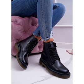 Dámské boty Trappers Boty Big Star Leather Black EE274001 černý 1