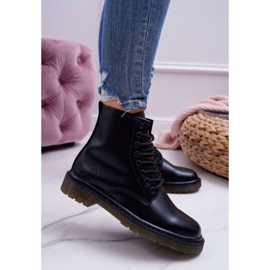 Dámské boty Trappers Boty Big Star Leather Black EE274001 černý 2