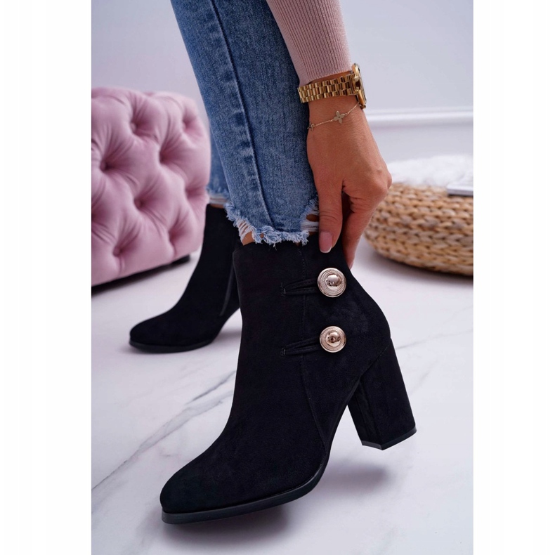 S.Barski Dámské semišové kozačky na podpatku Black Barski 73-2 černá 1 S.Barski Dámské semišové kozačky na podpatku Black Barski 73-2 černá 1