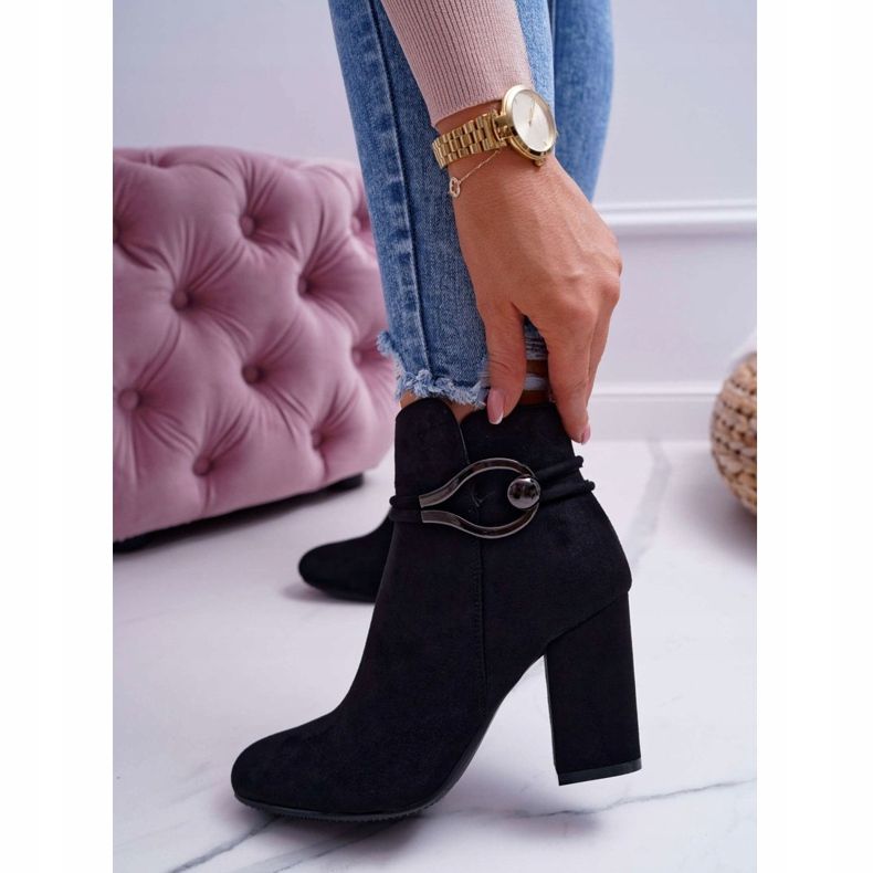 Dámské boty na vysokém podpatku semiš Tola S.Barski černá 1 Dámské boty na vysokém podpatku semiš Tola S.Barski černá 1