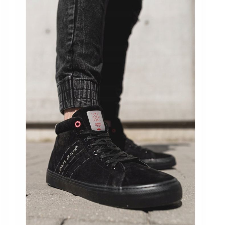 Pánské tenisky High Cross Jeans Kožené semišové černé EE1R4057C černý 1