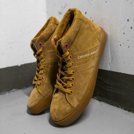 Pánské tenisky High Cross Jeans Leather Suede Camel EE1R4054C hnědý 1