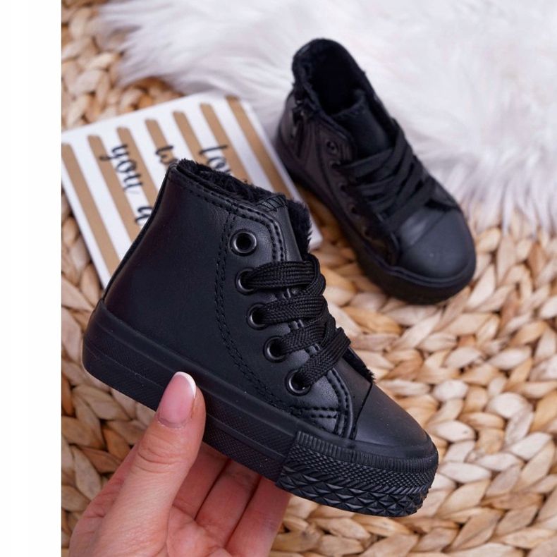 FRROCK Černé dětské teplé tenisky Filemon černý 2