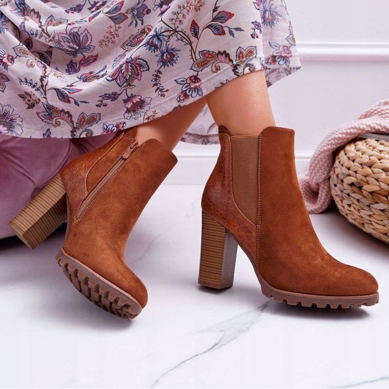 Dámské boty na vysokém podpatku Camel Mondego hnědý 2