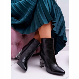 FJ1 Dámské kozačky na vysokém podpatku, hadí motiv, černý Vernel černá 2