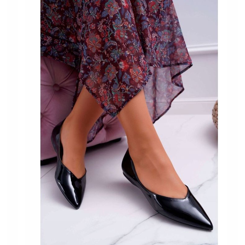 FRJEIN Dámské balerínky lakované v Spitz Black Tell Me černá 1