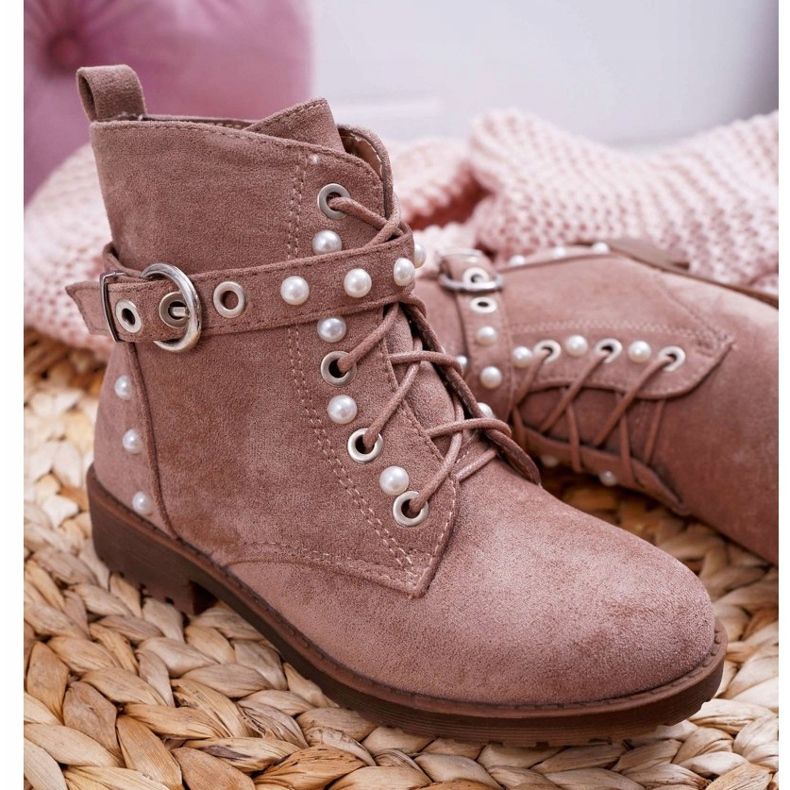 FP1 Dětské kozačky Pearls Khaki Nargos růžový 1 FP1 Dětské kozačky Pearls Khaki Nargos růžový 1