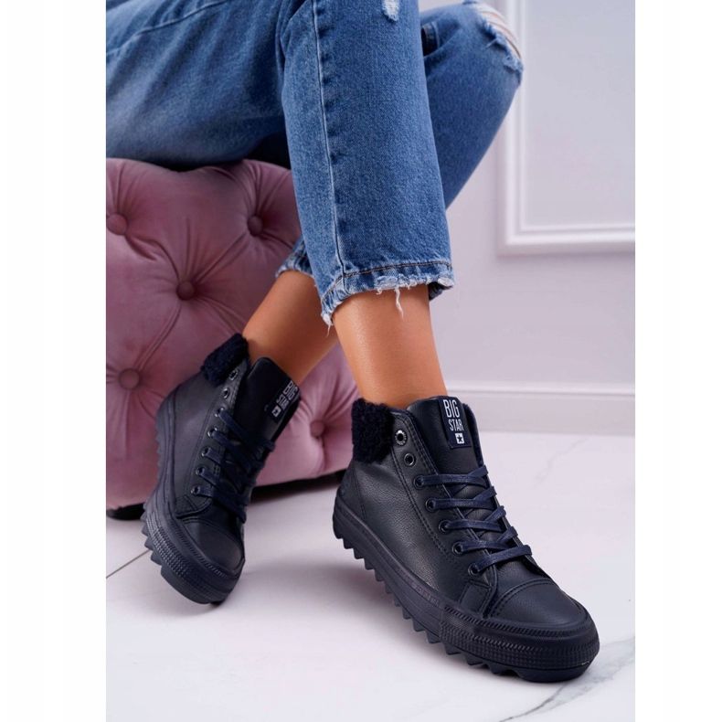 Dámské tenisky Big Star High Warm Navy EE274147 námořnická modrá 2