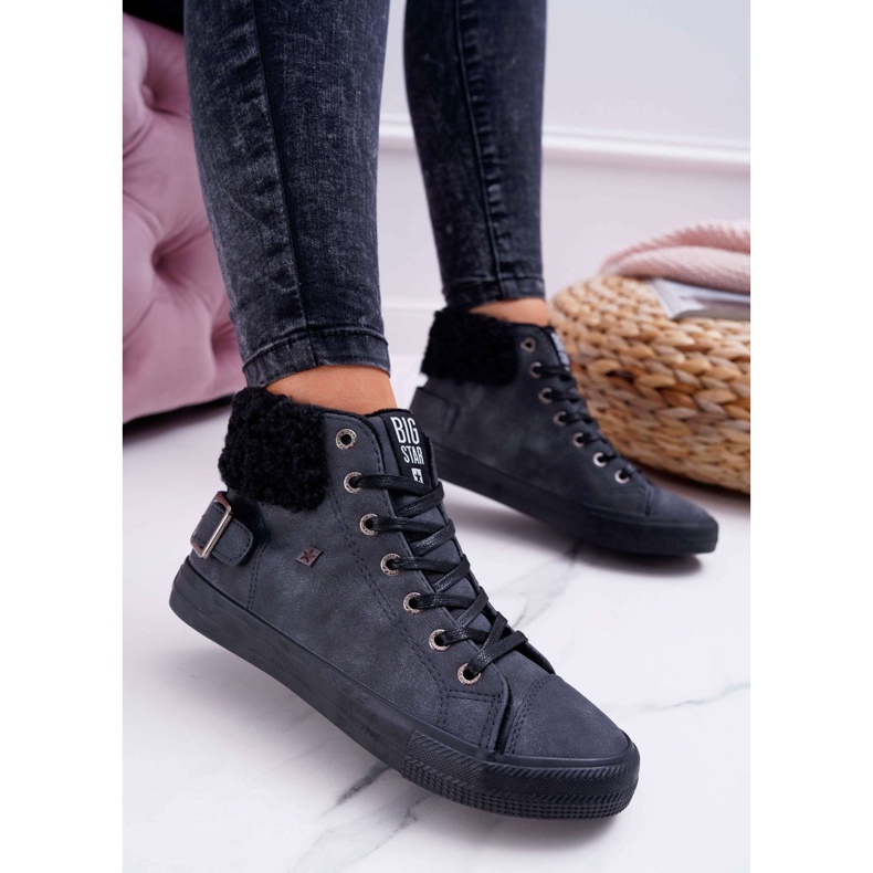Dámské tenisky Big Star High Warm Black EE274080 černý 1