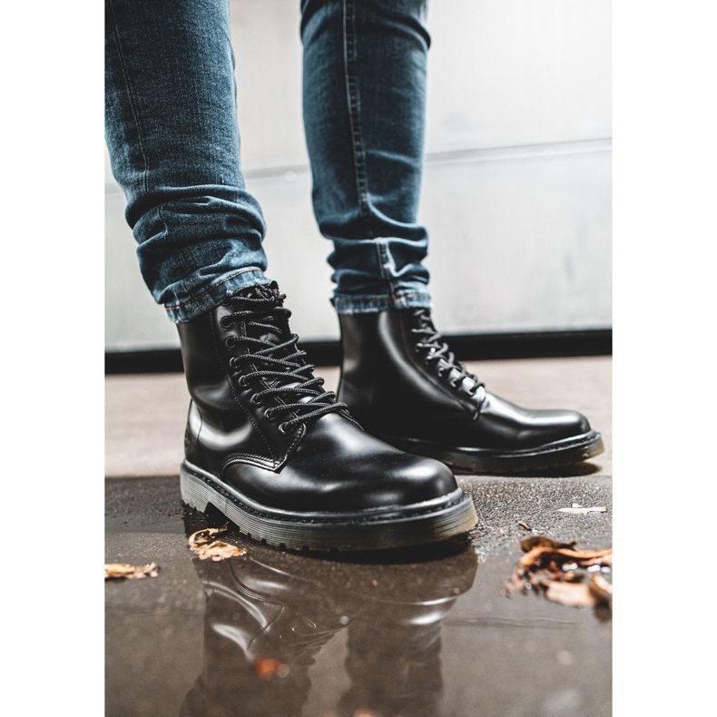 Pánské turistické boty kožené Big Star černé EE174268 černá 1