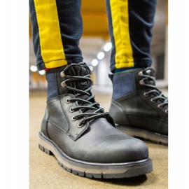 Pánské turistické boty kožené Big Star černé EE174267 černá 1