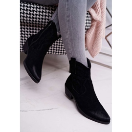 BUGO Dámské kovbojské boty semišové černé ferders černá 2