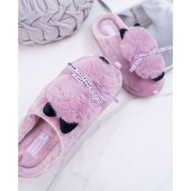 BUGO Dámské pantofle s kožešinovým kotětem Pink Kitty růžový 2