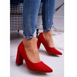 Dámská čerpadla na sloupu semišového červeného 1