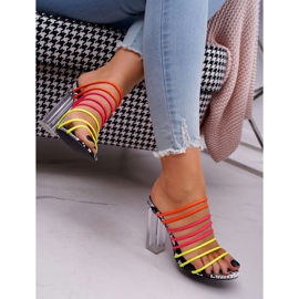 FRGIV Dámské pantofle na sloupku na vícebarevném Dubaji vícebarevný 2
