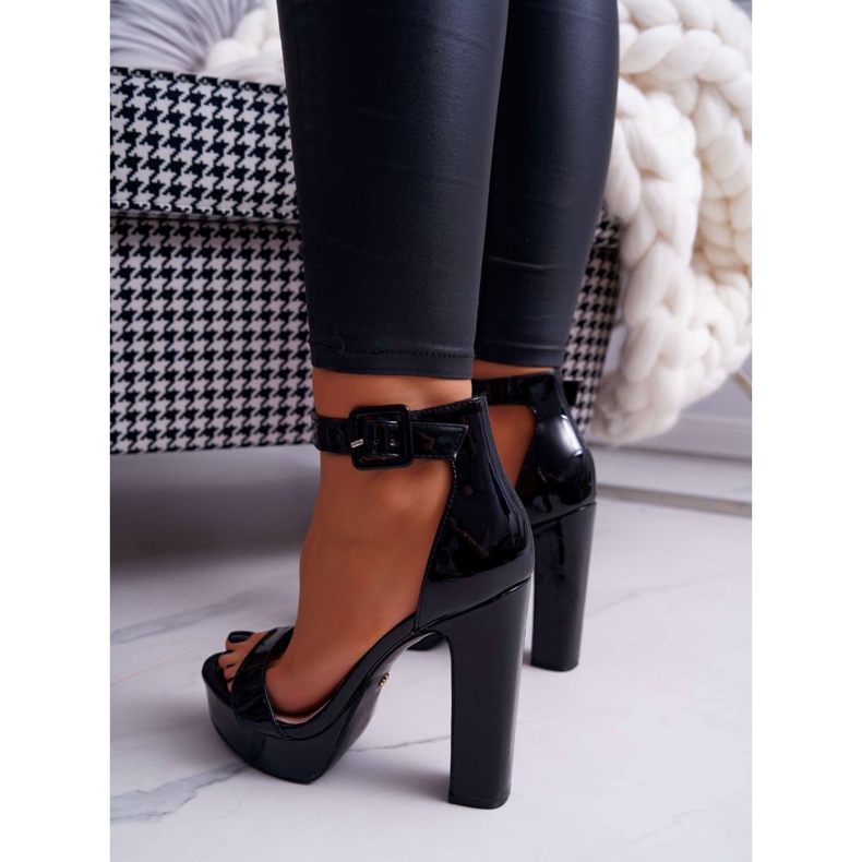 FRID Dámské sandály na vysokém podpatku, platforma černá Huran 2