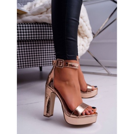 FRID Dámské sandály na vysokém podpatku, platformě Rose Gold Huran růžový žlutá 1