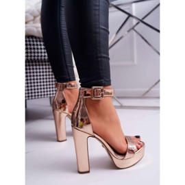 FRID Dámské sandály na vysokém podpatku, platformě Rose Gold Huran růžový žlutá 2