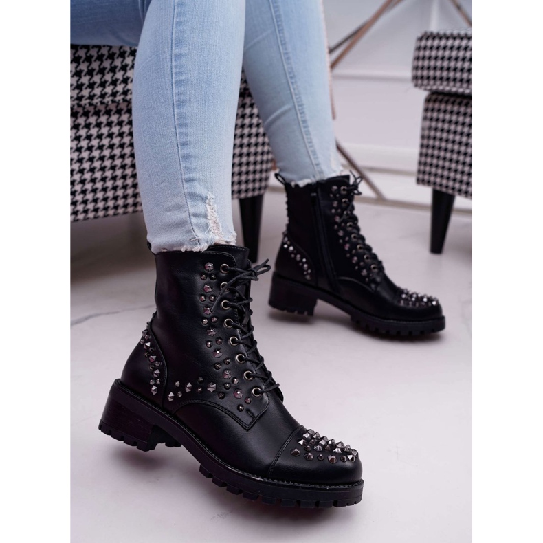 SEA Dámské boty Workers With Rhinestones Black Gether černý 1