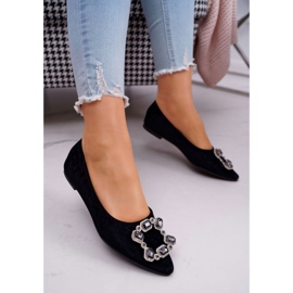 SEA Dámské balerínky s kamínky Black Divine černá 1