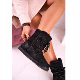 HAN Dámské sněhule s kožešinou černé Ilany černá 2