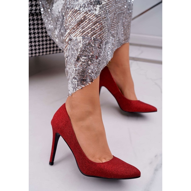 Dámské bodce Lu Boo Glitter Red D-57 Valerii černý 1