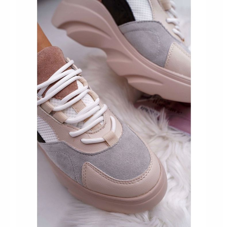 SEA Dámské sportovní boty tlustá podrážka béžová kardamon béžový 2