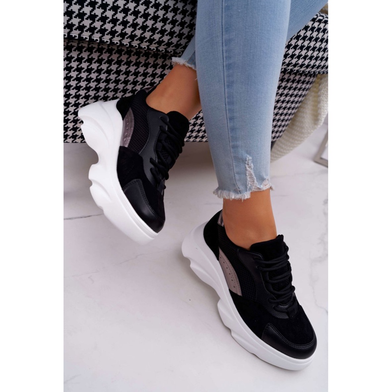 SEA Dámské sportovní boty tlusté podrážky černé kardamonu černá 2