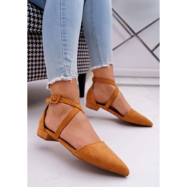 PS1 Dámské semišové balerínky v Spitz Camel Vontare hnědý 1