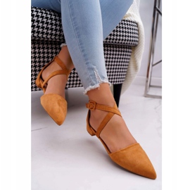 PS1 Dámské semišové balerínky v Spitz Camel Vontare hnědý 2