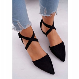 PS1 Dámské semišové balerínky v Spitz Black Vontare černá 2