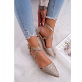 PS1 Dámské třpytivé balerínky v Spitz Gold Vontare zlatý 2