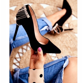 Dámské černé lodičky na semišové párty Pacardo černá 1 Dámské černé lodičky na semišové párty Pacardo černá 1