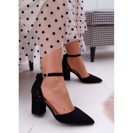 SEA Dámské lodičky na podpatku ve Spitz Black Samantha černý 1