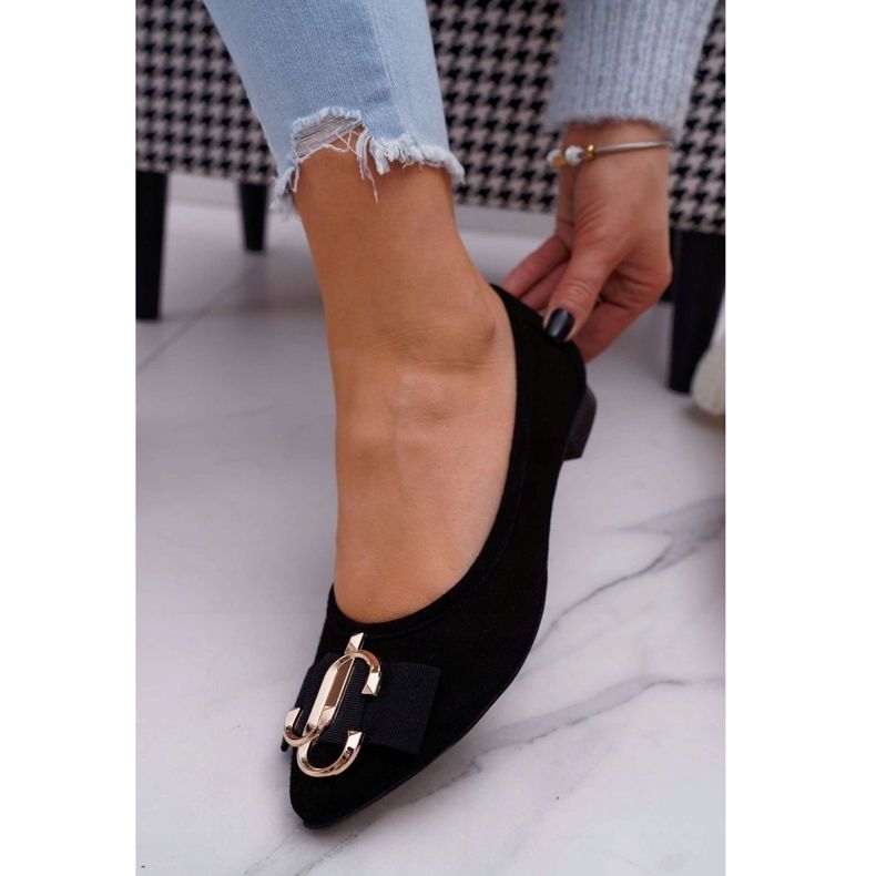 Nicole Dámské černé semišové balerínky Portes černá 1