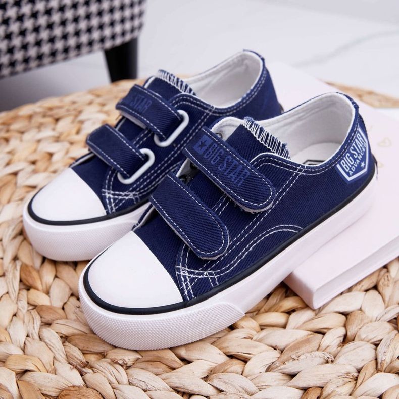 Dětské tenisky Big Star se suchým zipem Navy Blue FF374064 námořnická modř 1