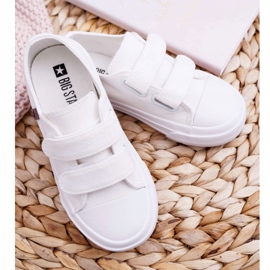 Big Star Dětské tenisky Dětská velká hvězda se suchým zipem bílá FF374096 bílý 2