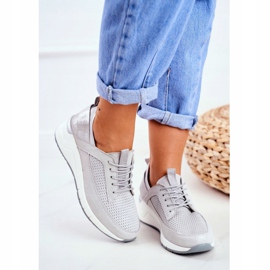 EVE Dámské sportovní boty Kůže Silver Love Me šedá 1