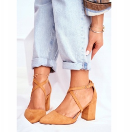 PS1 Dámské lodičky na podpatku v provozu Spitz Camel hnědý 1