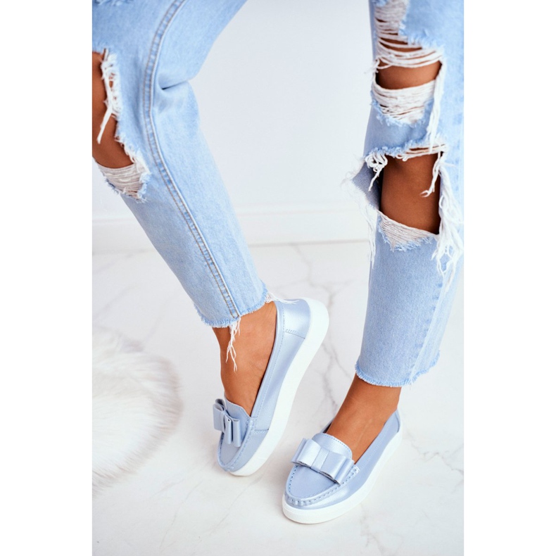 S.Barski Dámské mokasíny v kožené modré Lovren modrý 2