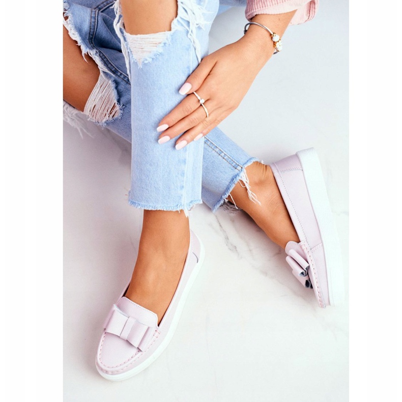 S.Barski Dámské mokasíny v kožené růžové Lovren růžový 2